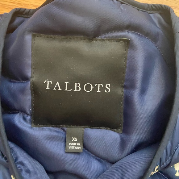 TALBOTS Quilted Collarless Jacket - Ditsy Foulard - Picture 9 of 12